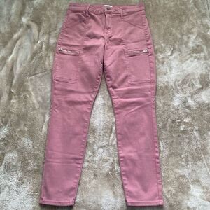 Pistola Women’s Pink Moto Zipper Pocket Skinny Jeans